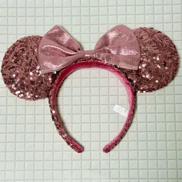 [ 새상품급 ] 미니 진한 핑크 스팽글 머리띠 디즈니