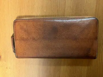 CLEDRAN 브라운 가죽 장지갑 지퍼식