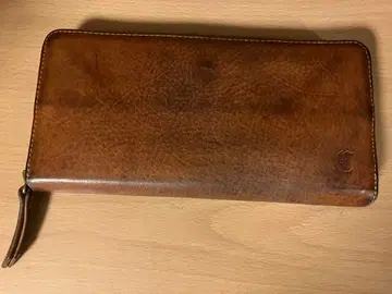 CLEDRAN 브라운 가죽 장지갑 지퍼식