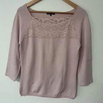 ICB 핑크 레이스 오부 소매 상의 L