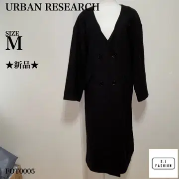 [택 포함 새상품] 어반 리서치 노카라 더블 브레스트 울 코트 M 블랙