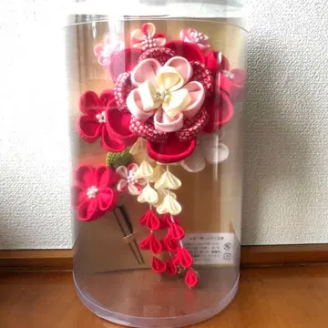 화려한 꽃 장식 헤어콤 머리 장식 츠마미자이쿠 성인식 졸업식