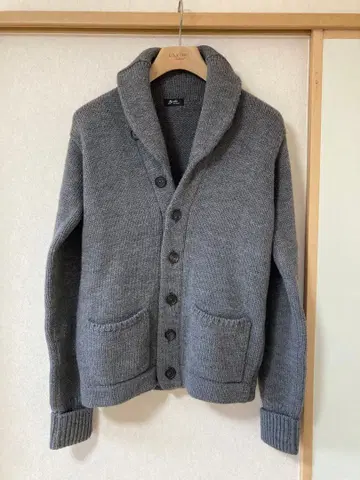 브리라펠 일구스토 빔즈 숄카라 니트 가디건 44