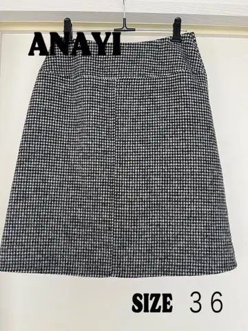 ANAYI 체크 무늬 타이트 스커트 36