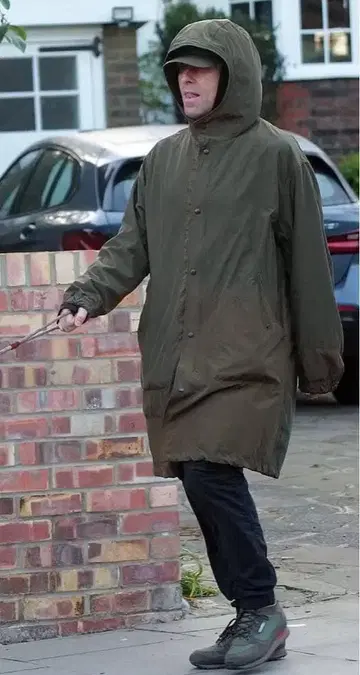 sage de cret hooded coat patchwork olive