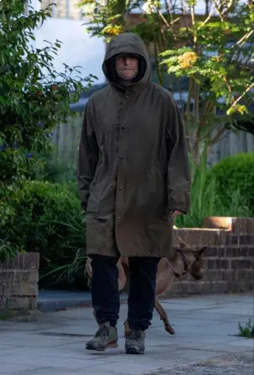 sage de cret hooded coat patchwork olive