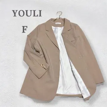 YOULI 테일러드 자켓 새상품급 싱글 베이지 깔끔한 루즈핏 F