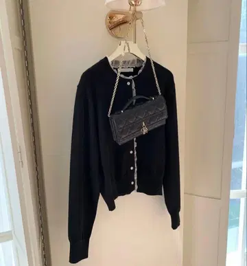 쉬폰 프릴 배색 가디건