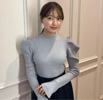 Herlipto Volume Sleeve Rib Knit Top