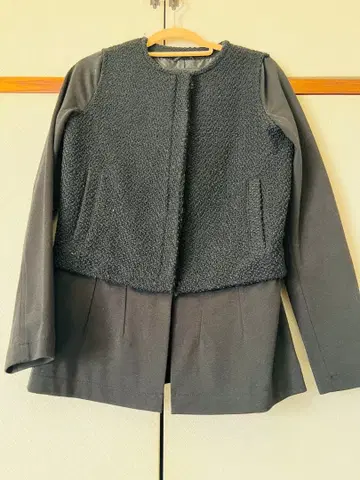 EMODA 블랙 노카라 자켓