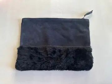 Owen Barry 무스탕 천연 가죽 스웨이드 퍼 클러치백