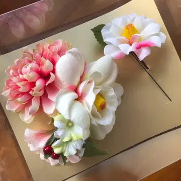 꽃 모티브 머리 장식 세트 성인식 졸업식