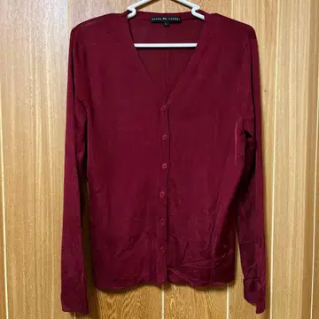 Ralph RL Lauren 와인 레드 L 가디건