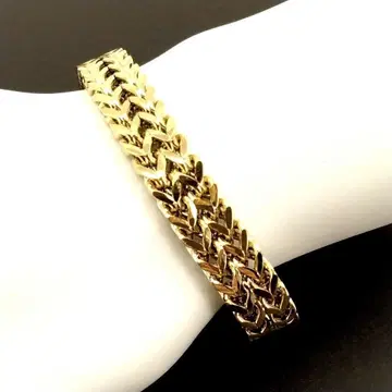 빈티지 각인 골드 체인 더블 팔찌 레트로