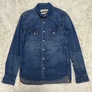 레미 레리프 데님 셔츠 웨스턴 다크 네이비 인디고 사이즈 M