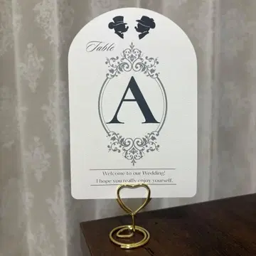 결혼식 테이블 넘버 하트형 스탠드 세트