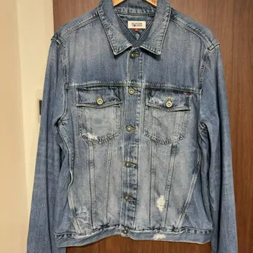 힐피거 데님 데미지 가공 데님 자켓