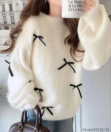 클래식 엘프 니트 스웨터 리본