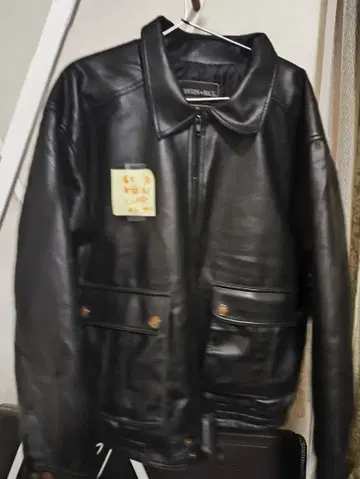 블랙 페이크 가죽 자켓 ll