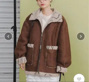 Kastane 브라운 무스탕 자켓 보아 카라 부착