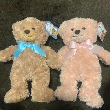 봉제 인형 베이지 핑크 2체 세트