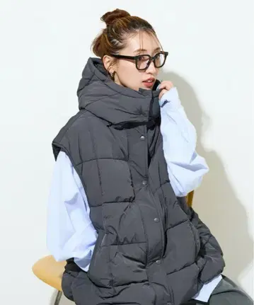 프릭스스토어 충전솜 퀼트 볼륨 후디 베스트