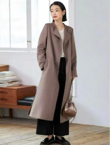 플라스테 울 블렌드 리버 롱 코트