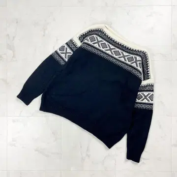 23구 노르딕 무늬 보트넥 니트 블랙 사이즈 38*HD701