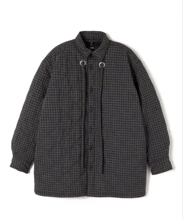 soduk 체크 무늬 퀼팅 롱 코트