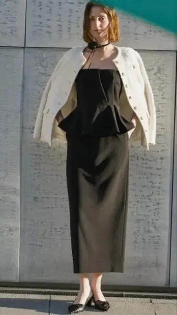 CELFORD 리본 벨트 타이 스커트 블랙