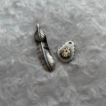 실버 깃털 디자인 펜던트 세트