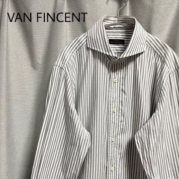 VAN FINCENT 스트라이프 셔츠 비즈니스 드레스 M CANCLINI