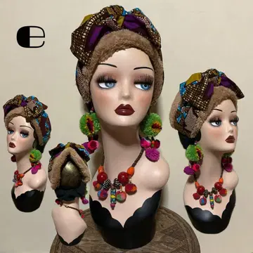 얼굴 주변 플랫 퍼 아프리칸 리본 어레인지 헤어 터번