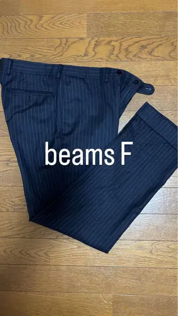 beams F 네이비 스트라이프 슬랙스