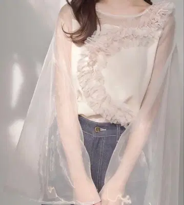 튤 디자인 상의 / 블라우스 / 시어 / 포멀