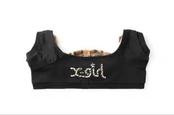 라보 x-girl 블랙 컬러 상의 레오파드 옷깃