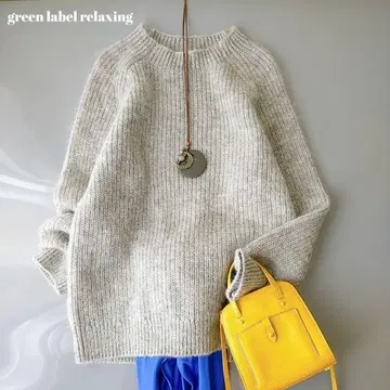 그린 라벨 릴랙싱 긴팔 니트 라이트 그레이 모헤어 울