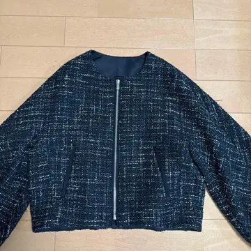 ANAYI 네이비 트위드 집업 자켓 38 사이즈