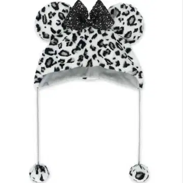 미니 팬캡 레오파드 무늬 화이트 블랙