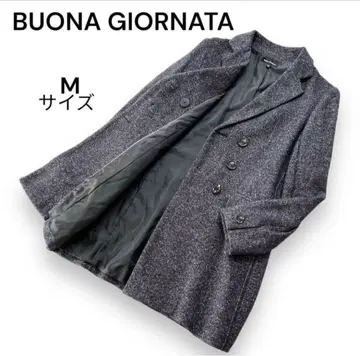 BUONA GIORNATA 체스터 트위드 코트 미들 기장 그레이 M