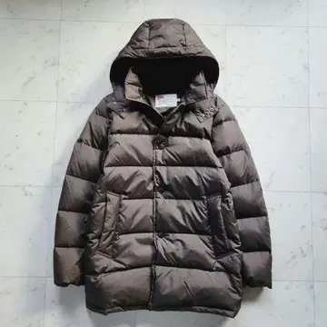 새상품급 트래디셔널 웨더웨어 다운 코트 후드 부착 브라운 38