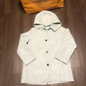 새상품급 GALERIE VIE 후드 부착 코트 울 캐시미어 혼방