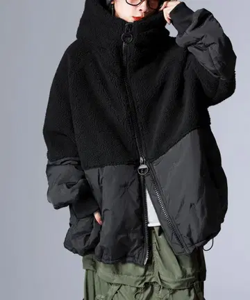 안티카 충전솜 숏코트 블랙