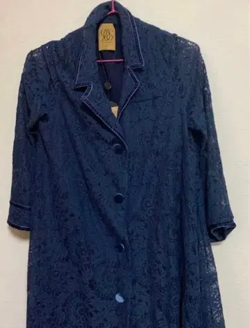 Tnewties 네이비 전체 레이스 긴팔 셔츠 원피스 XS