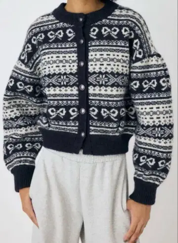moussy RIBBON FAIR ISLE 니트 가디건
