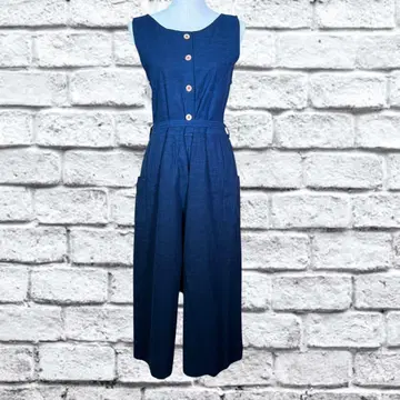 A2 오버롤 A라인 다크 블루 목화 100% 살로펫