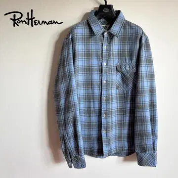 [ 새상품급 ] RHC 체크 무늬 플란넬 셔츠 블루x그레이