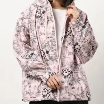 보태니컬 무늬 블루종 스칼라 올 패턴 메르헨 숲의 동물