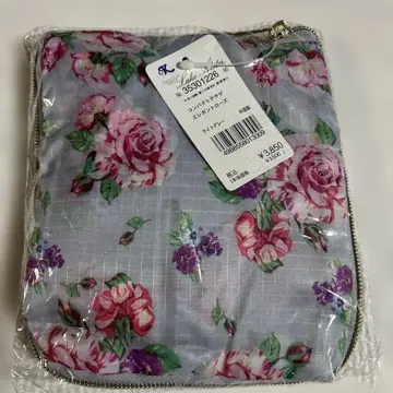 플라워 프린트 에코백 그레이