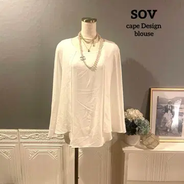[ 2만 엔 ] sov. 케이프 디자인 화이트 블라우스